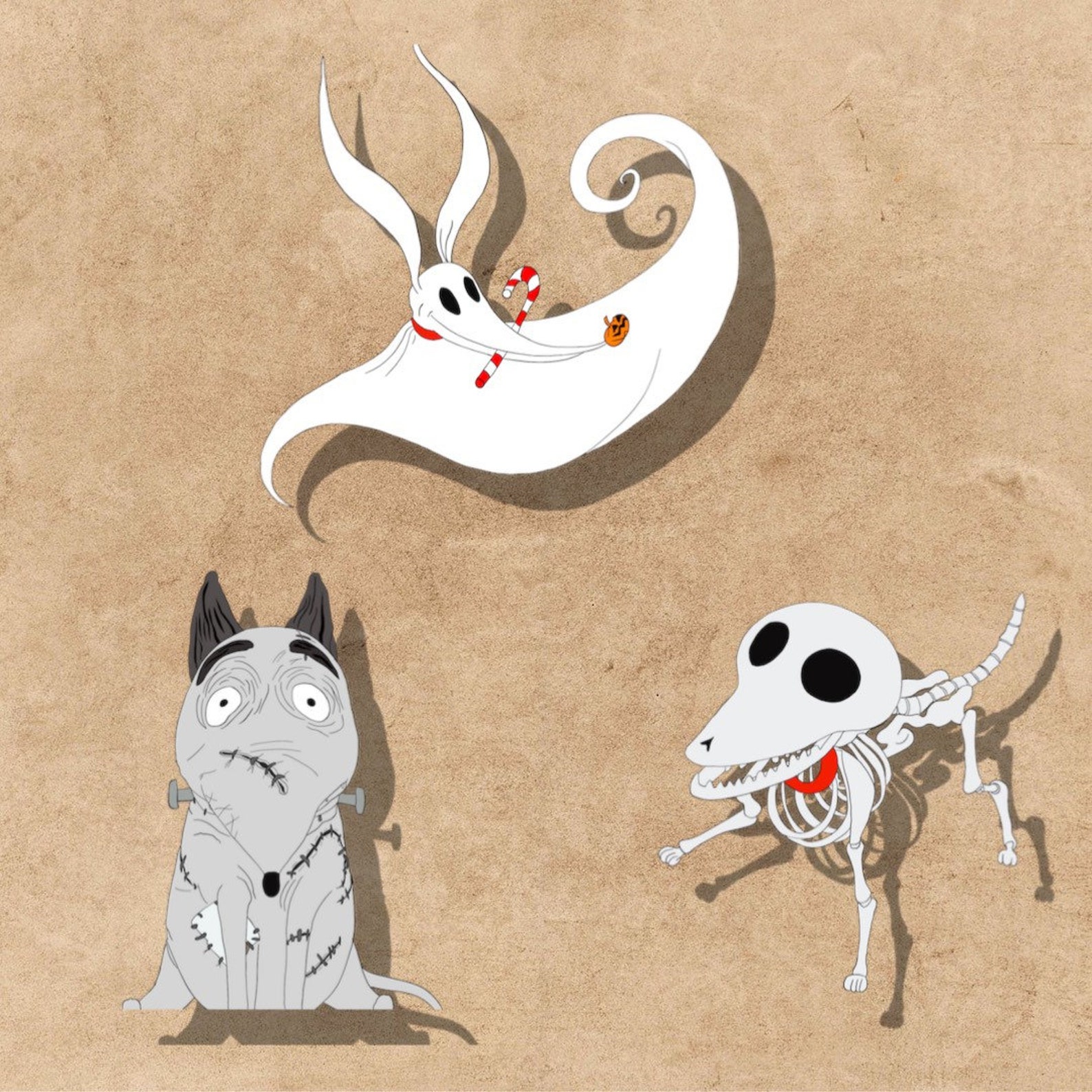 Spooky Pets Sticker Set // Tim Burton // Zero The Dog // | Etsy