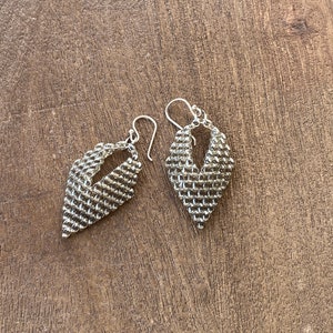 Handmade Beaded Earrings, Bohemian Earrings, Grey Drop Earrings, Boho Earrings, Seed Bead Jewelry, Super Duo Beads, Russian Leaf, Gray image 9