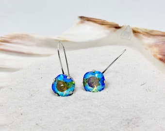 Swarovski Crystal Earrings, Drop Earrings, Dangle Earrings, Swarovski Cushion, 10mm Cushion, Swarovski Crystal Rhinestone, Summer Jewelry