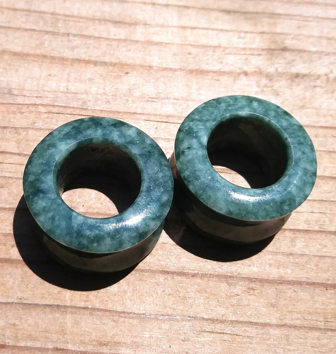 Jade Gauges 21mm 7/8 Flare Stretch Earrings Tunnel Natural Etsy