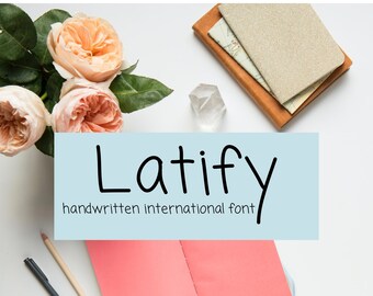 LATIFY FONT, handwritten font, digital download font, script font, Cricut font, calligraphy, study note taking font, student, otf, ttf