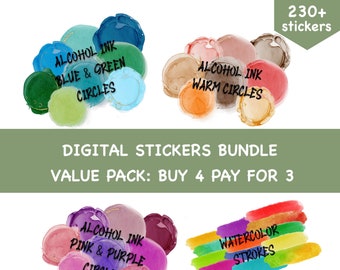 Digital STICKERS BUNDLE for digital planner,Clip Art, GoodNotes planner stickers, Pre-cropped digital stickers for GoodNotes, Zinnia journal