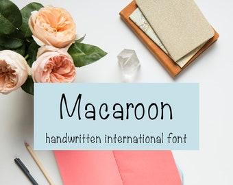 MACAROON FONT, handwritten font, digital download font, script font, Cricut font, calligraphy, study note taking font, student, otf, ttf