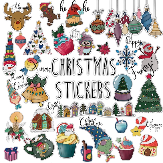CHRISTMAS STICKERS Set for Digital Planner, Clip Art, Goodnotes