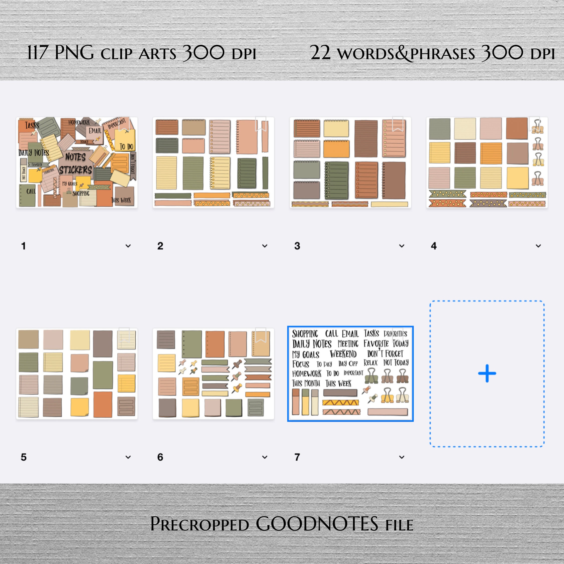 NOTES STICKERS Set for Digital Planner, Clip Art, Goodnotes Planner ...