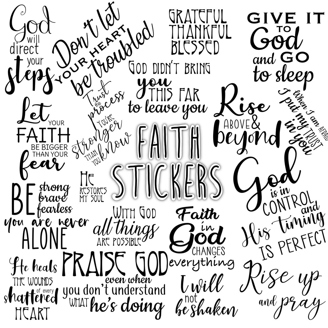 FAITH STICKERS Set for Digital Planner, Clip Art, Goodnotes Planner