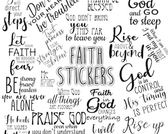 FAITH STICKERS Set for digital planner, Clip Art, GoodNotes planner stickers, Pre-cropped digital stickers GoodNotes, Zinnia Journal Sticker