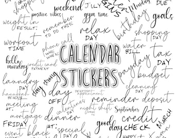 CALENDAR STICKERS Set for digital planner, Clip Art, GoodNotes planner stickers, Pre-cropped digital stickers for GoodNotes, BONUS Stickers