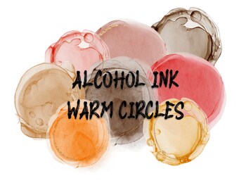 ALCOHOL INK Warm Circles Set for digital planner, Clip Art, GoodNotes planner digital stickers, Pre-cropped for GoodNotes,Elements,Zinnia