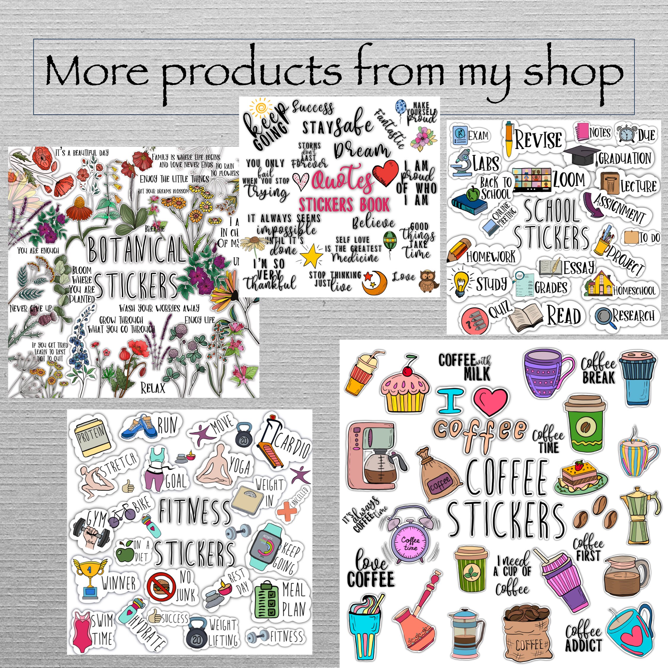 SCHOOL Digital STICKERS Set for Digital Planner, Clip Art, Goodnotes ...