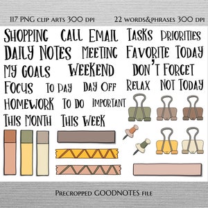 NOTES STICKERS Set for Digital Planner, Clip Art, Goodnotes Planner ...