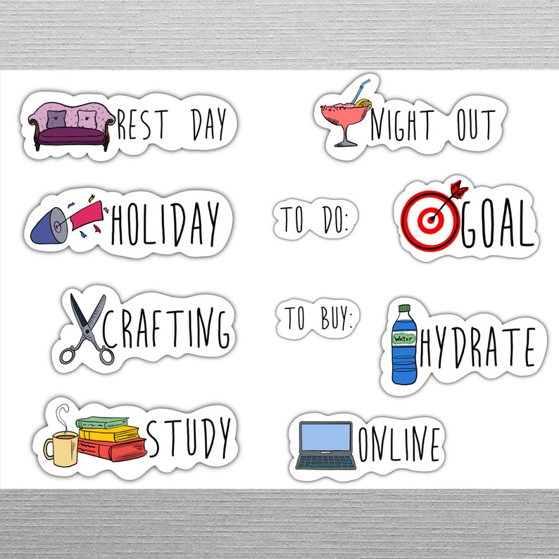 EVERYDAY digital STICKERS Set for digital planner, GoodNotes planner stickers, Pre-cropped digital stickers for GoodNotes, BONUS Stickers l image 2