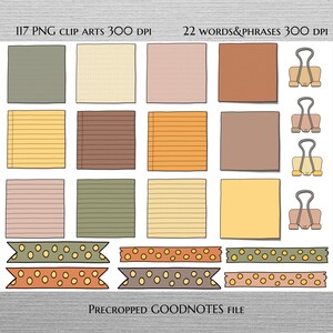 NOTES STICKERS Set for Digital Planner, Clip Art, Goodnotes Planner ...