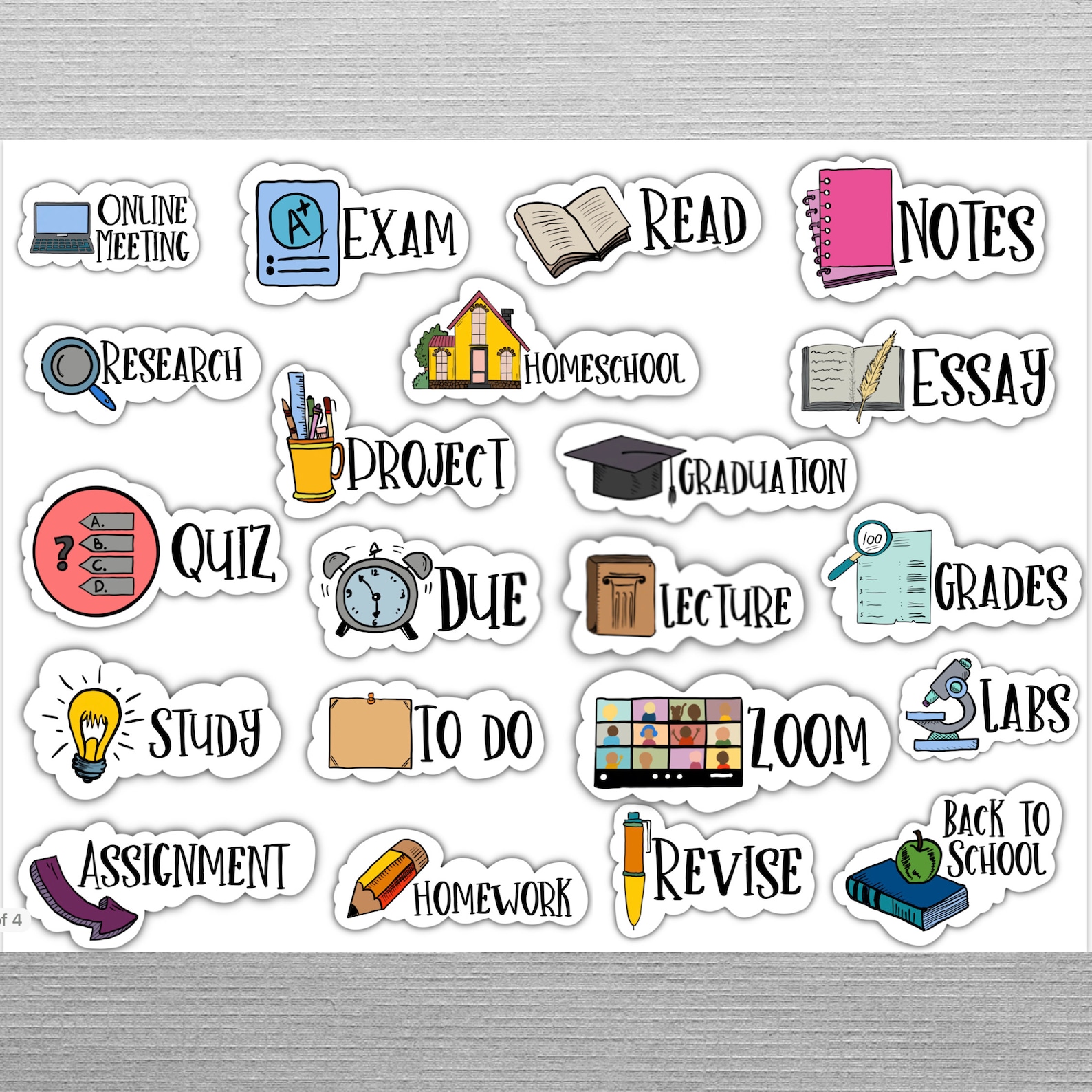 SCHOOL Digital STICKERS Set for Digital Planner, Clip Art, Goodnotes ...