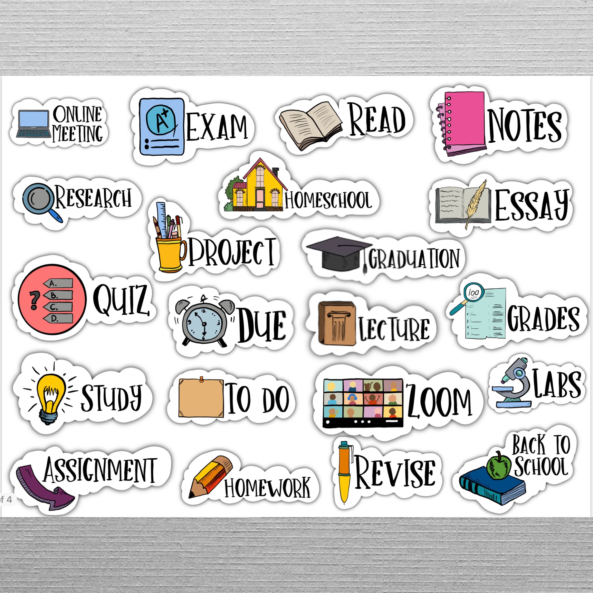 SCHOOL Digital STICKERS Set for Digital Planner, Clip Art, Goodnotes ...