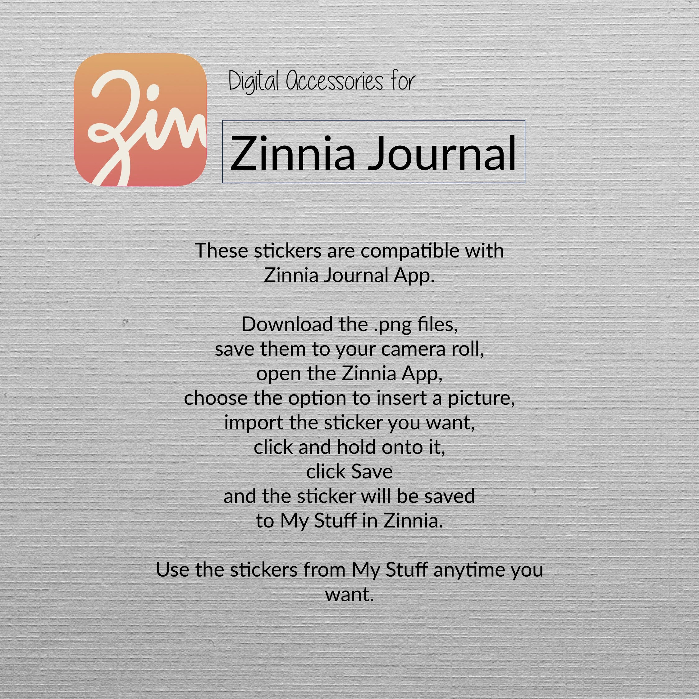 DIGITAL STICKERS Set for Digital Planner, Zinnia App, Goodnotes Planner ...
