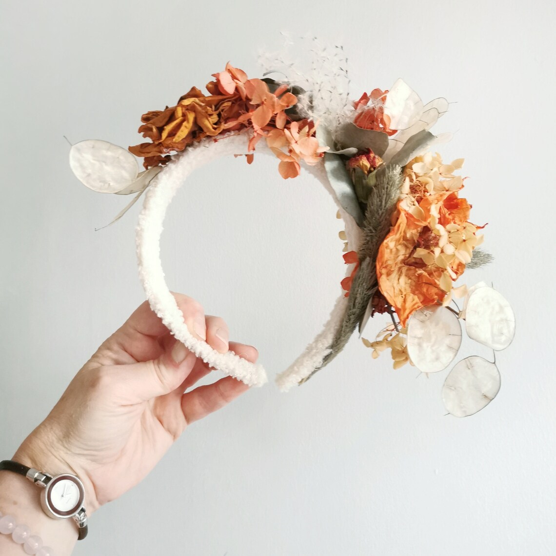 Dried Flowers Fascinator for Woman Bridal Autumnal Headband Mother ...