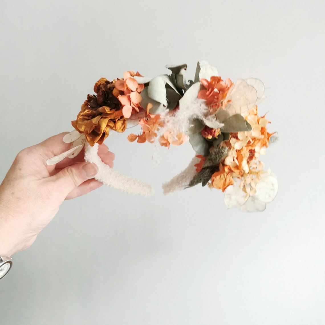 Dried Flowers Fascinator for Woman Bridal Autumnal Headband Mother ...