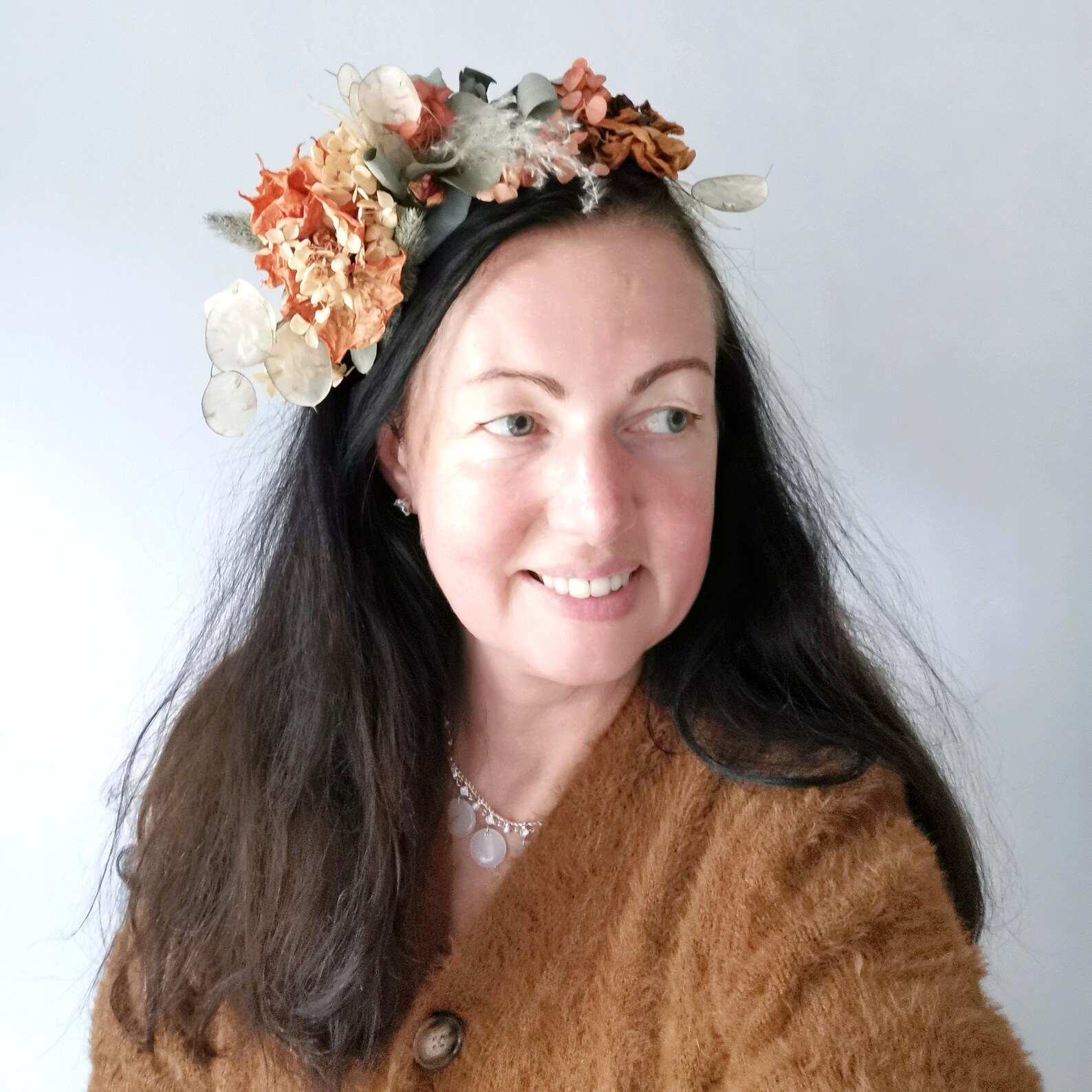 Dried Flowers Fascinator for Woman Bridal Autumnal Headband Mother ...