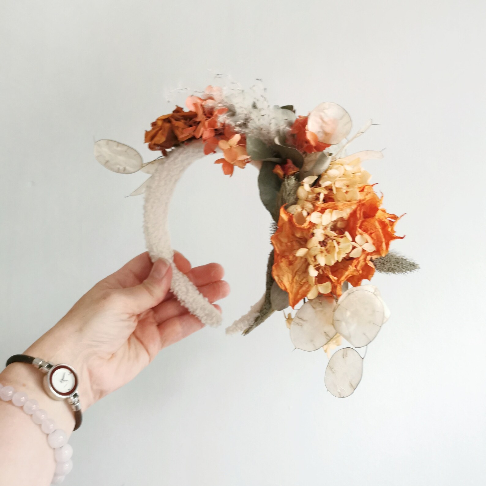 Dried Flowers Fascinator for Woman Bridal Autumnal Headband Mother ...