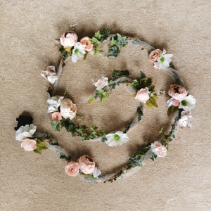 Flower outdoor led vine blush Backdrop reception string Peony wedding bridal decor Table floral runner rustic Photo prop wildflower