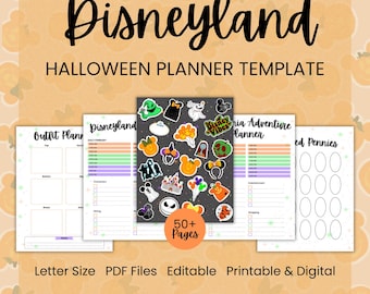 Disneyland Halloween Planner | 50+ Printable Templates | Digital Download | Canva Editable