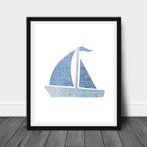 Sailboat Printable Art Coastal Printable Art Instant Download Beach Decor Nautical Art Beach Art Sailboat Art
