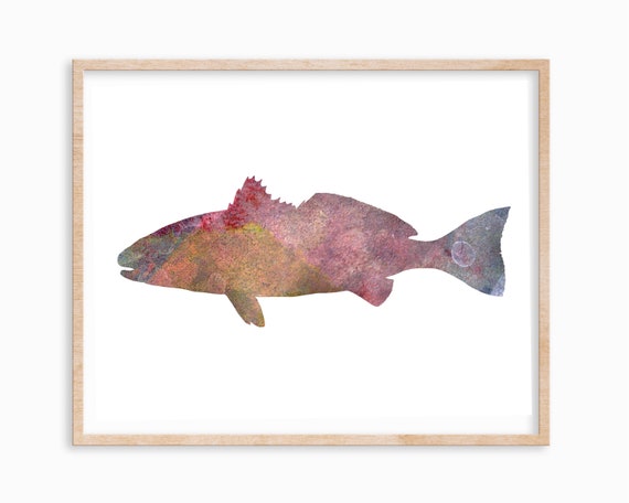 Abstract Redfish Print Fish Art Fish Drawing Wall Decor Digital Download -   Canada