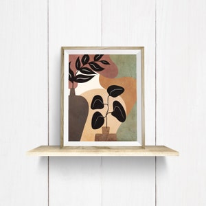 Boho Botanical Print: Abstract Leaves Art (Digital Download)