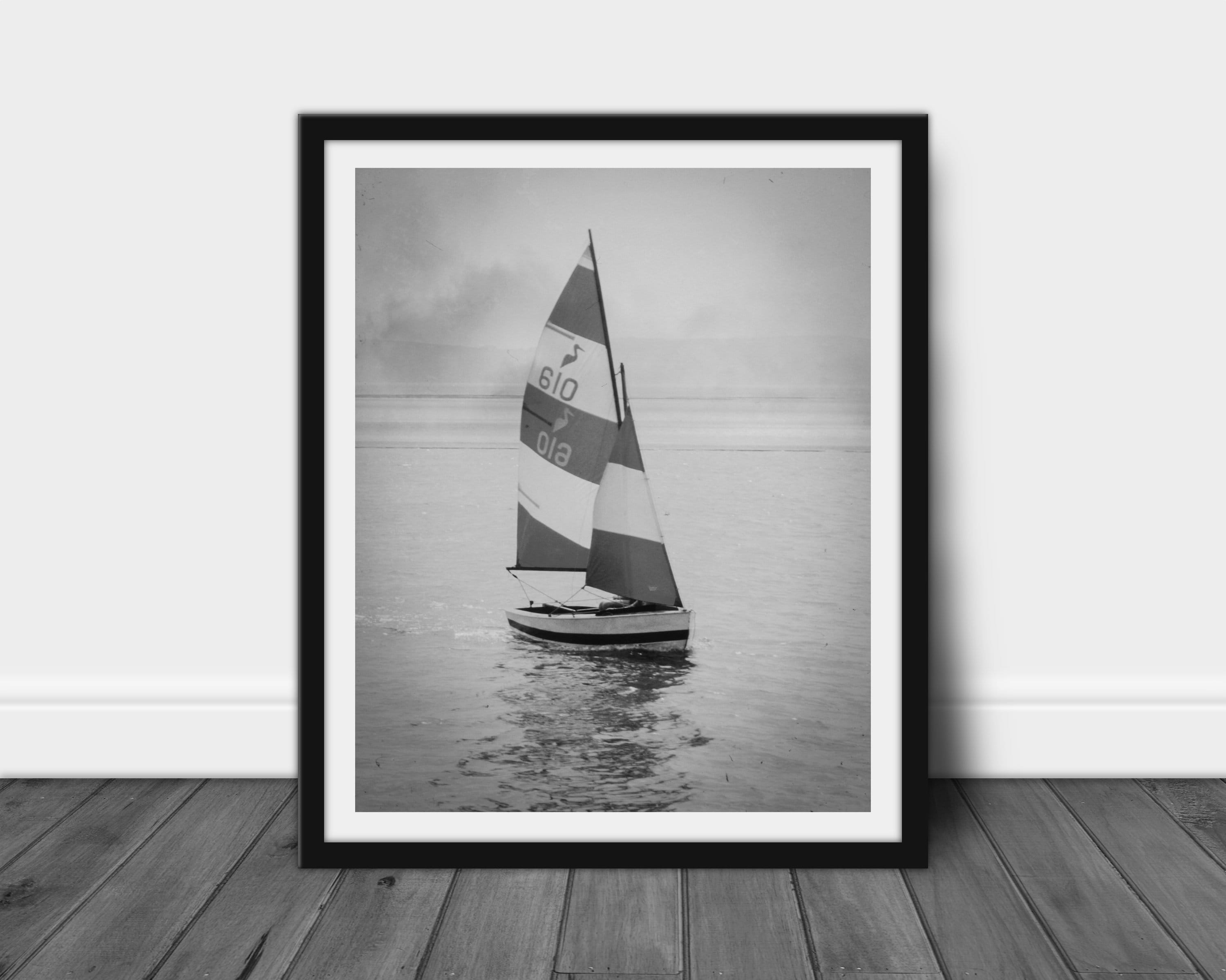 Black and White Printable Sailing Wall Art Ocean Wall Art Sail Etsy