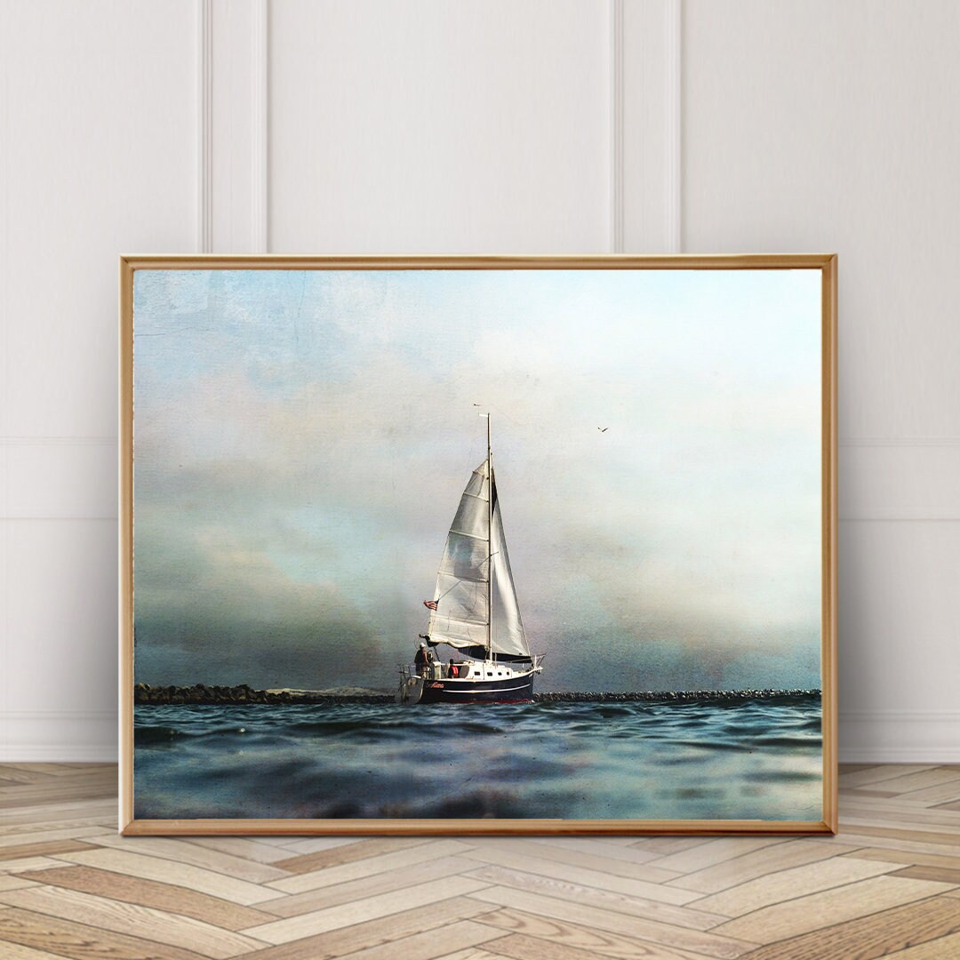 Printable Sailboat Wall Decor Ocean Wall Art Sailboat Print Ocean ...