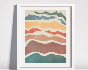 Colorful Abstract Waves Art Print (Digital Download)