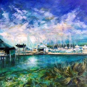 Set of 4 Note Cards of Original Artwork, The Perfect Spot, Conch House, St. Augustine, FL (4-1/4&quot; x 5-1/2&quot;) With Envelopes