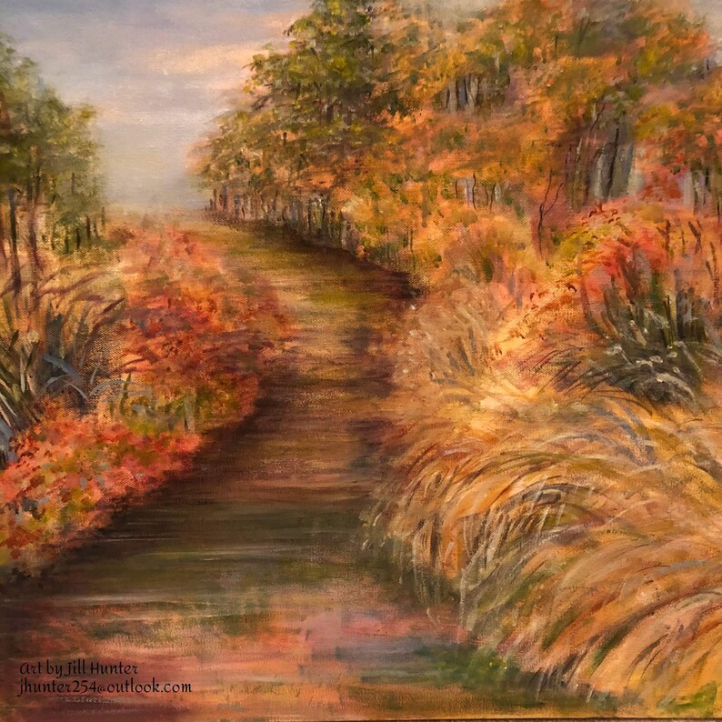 24 x 20 Original Acrylic Painting of Garden Path
