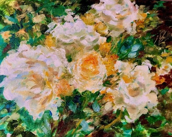 11 x 14 Original Acrylic Painting, "Wild Roses"