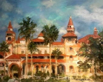 20 x 16 Original Painting, Flagler College in the Old Town, St. Augustine, Florida