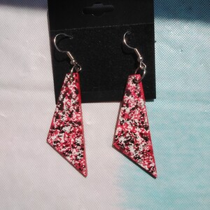 Hand painted wood dangle earring