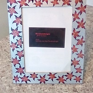 Hand painted wooden picture frame