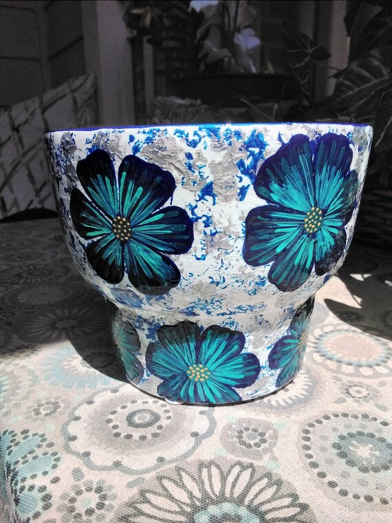 6 Hand Painted Flower Pot Etsy