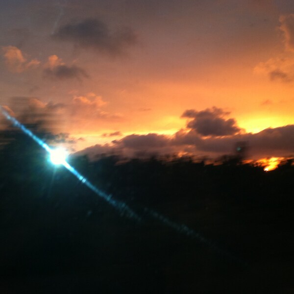 Sunset on the Amtrak