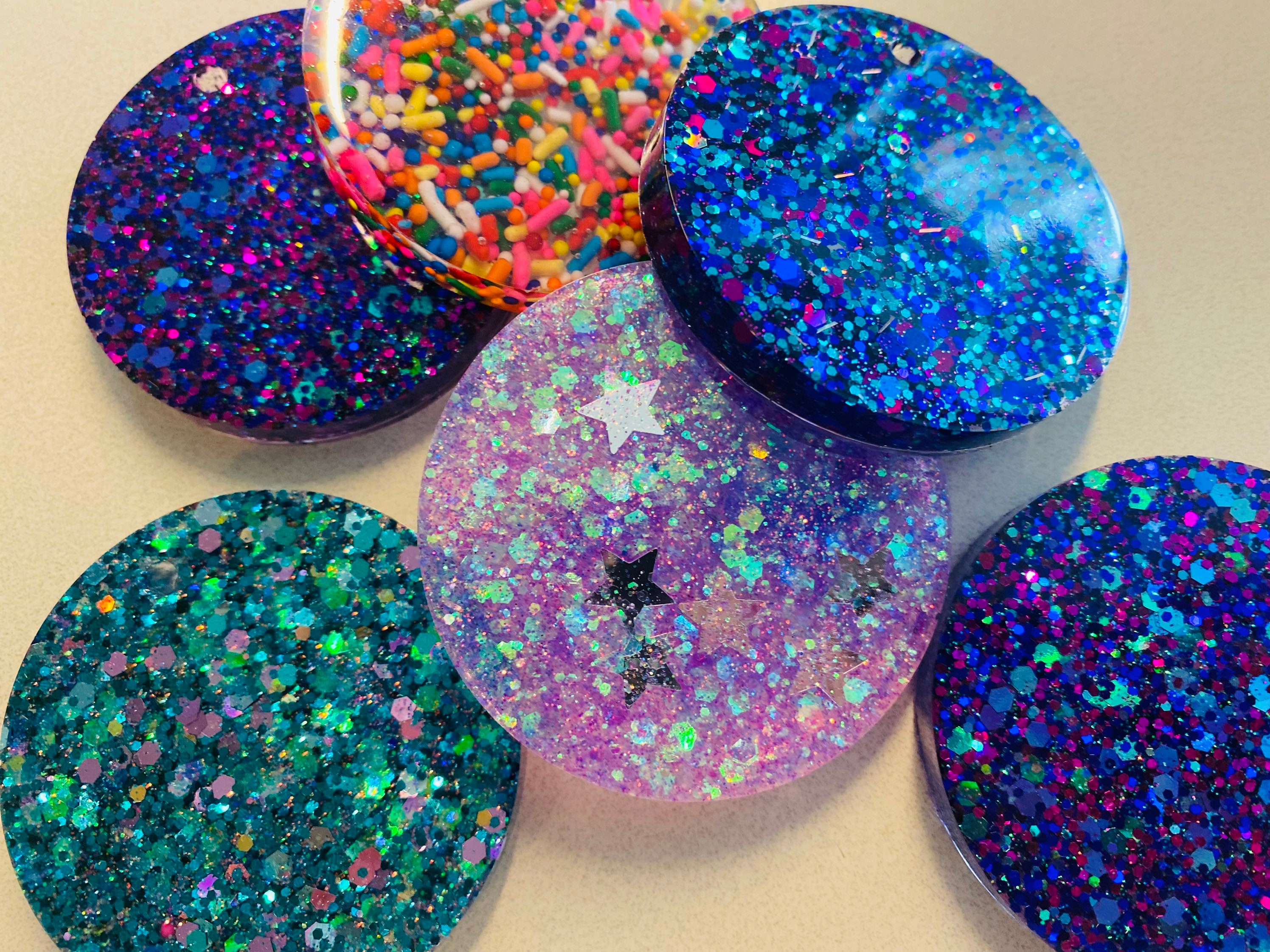 DIY Glitter keychain resin blanks for use with Cricut vinyl ornament or stickers custom diy made to order sprinkles