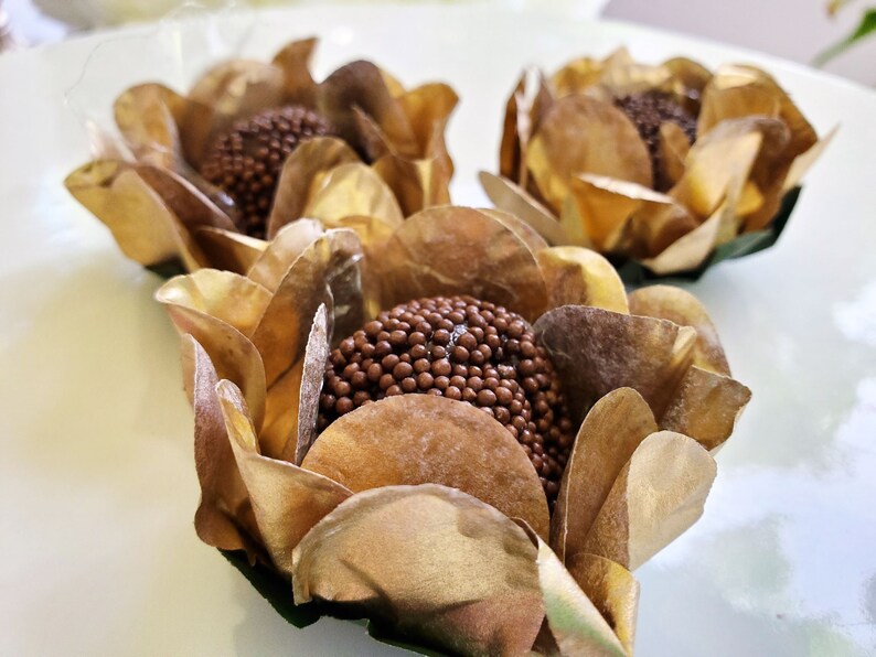 Vintage Gold Chocolate Truffle Wrappers forminha Etsy
