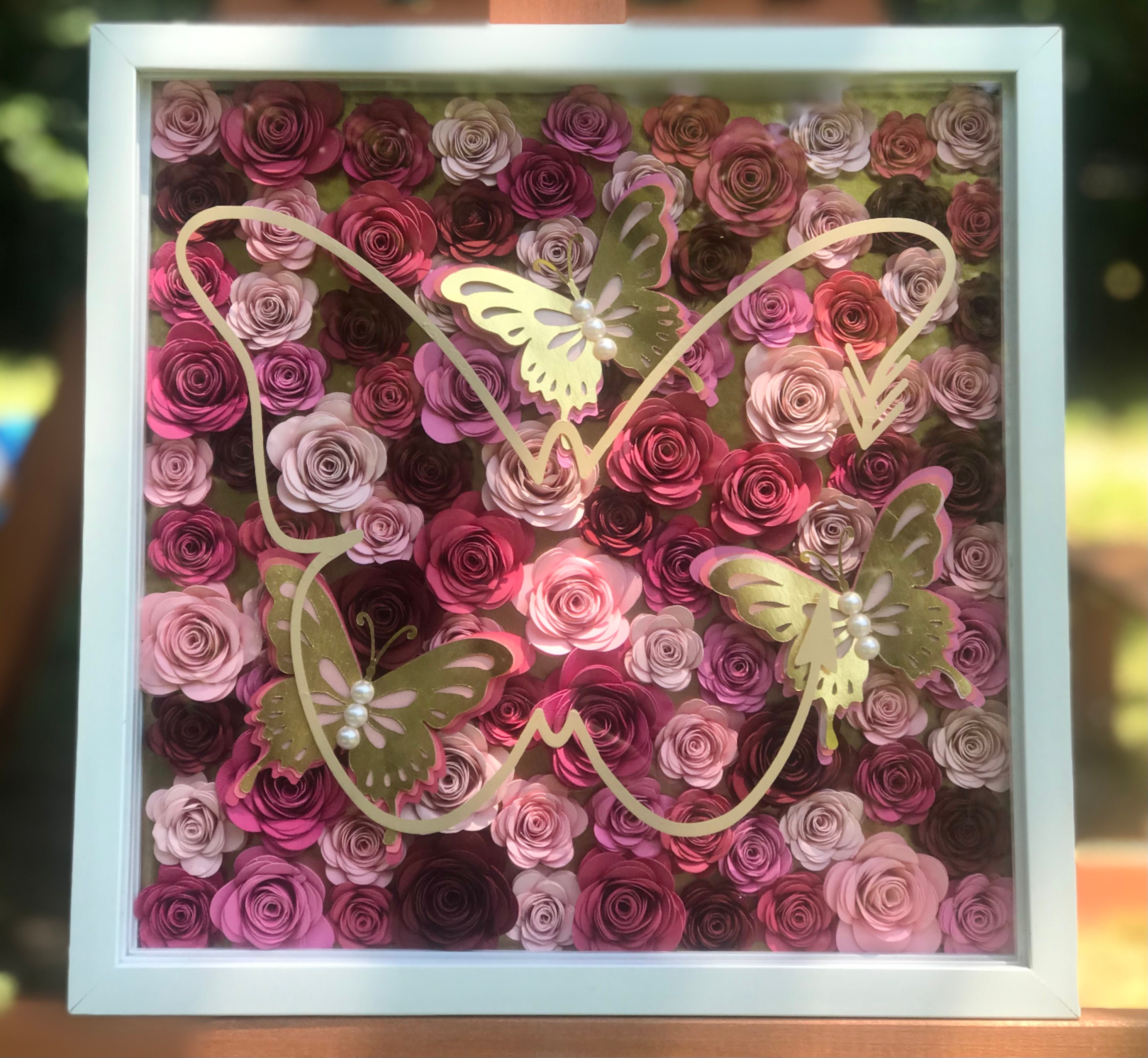 Pink Rose Shadow Box Rose Shadow Box Etsy