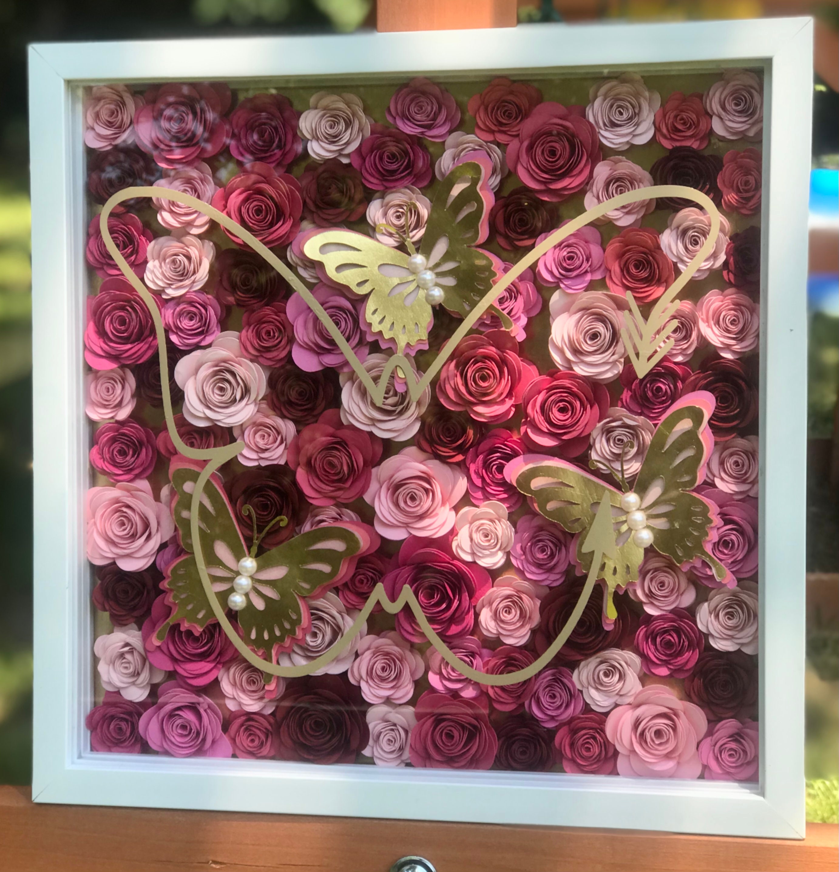 Pink Rose Shadow Box Rose Shadow Box Etsy