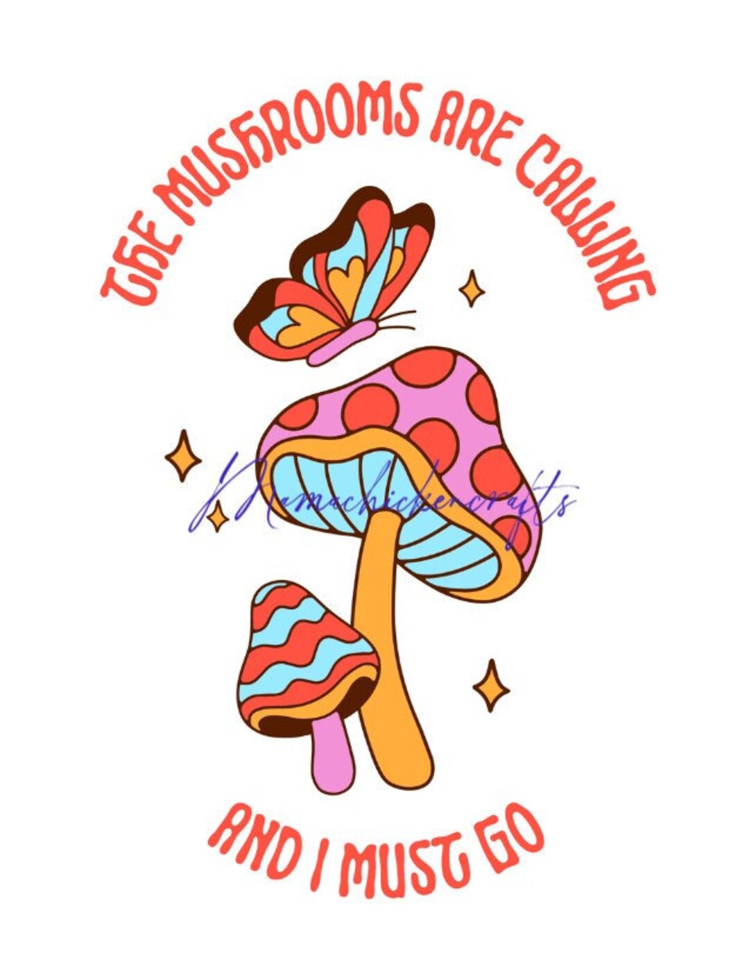 The Mushrooms Are Calling, I Must Go, Mushroom Foraging, Cute Retro
