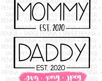 Mamá papá est 2020 SVG PNG JPEG Descarga instantánea