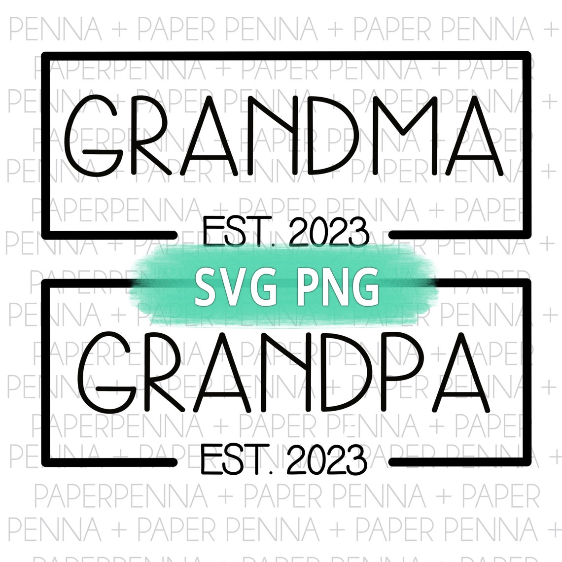 Grandma Grandpa Est 2023 SVG PNG Instant Download - Etsy Singapore