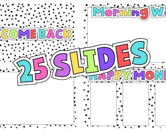 Black and White Dots PowerPoint Google Slides Templates for Teachers and Presentations