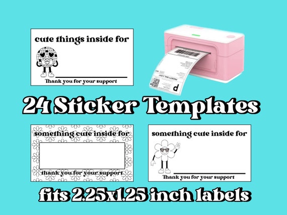 24 Retro Thermal Sticker Templates Shop Small Pick Up Order Groovy Hearts PNG Zip File Digital Download