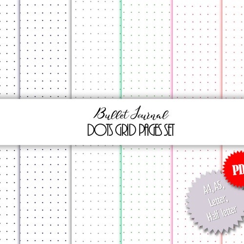 PRINTABLE Letter Dot Grid Paper Bullet Journal Dot Grid - Etsy